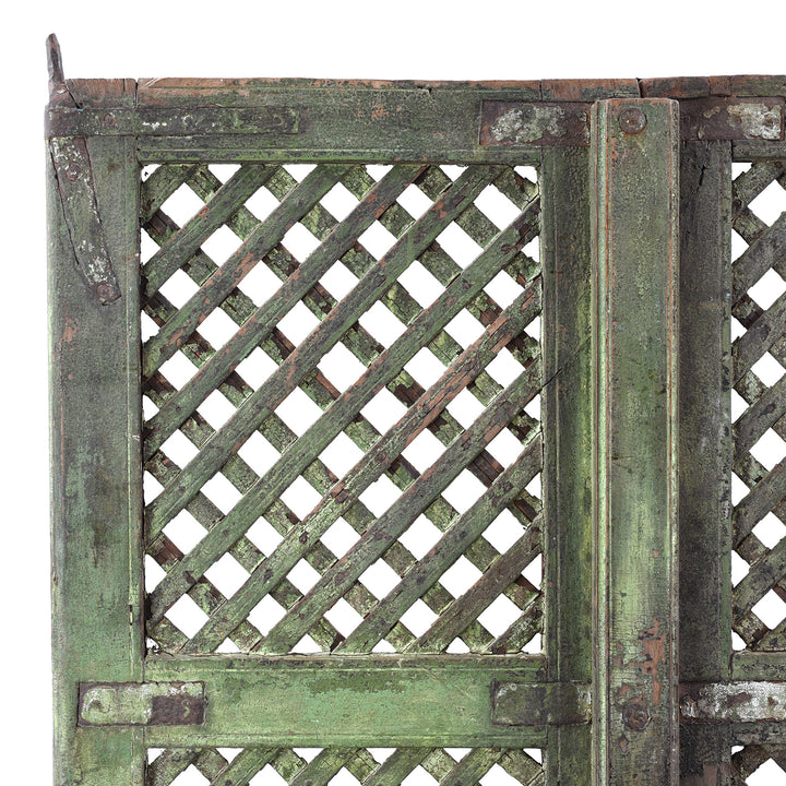 Corner Detail From Antique Indian Lattice Jali Doors From Bikaner