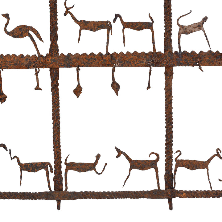 Bastar Toran Wall Hanging With Stylised Animal Motifs And Hanging Pendants Circa 1940