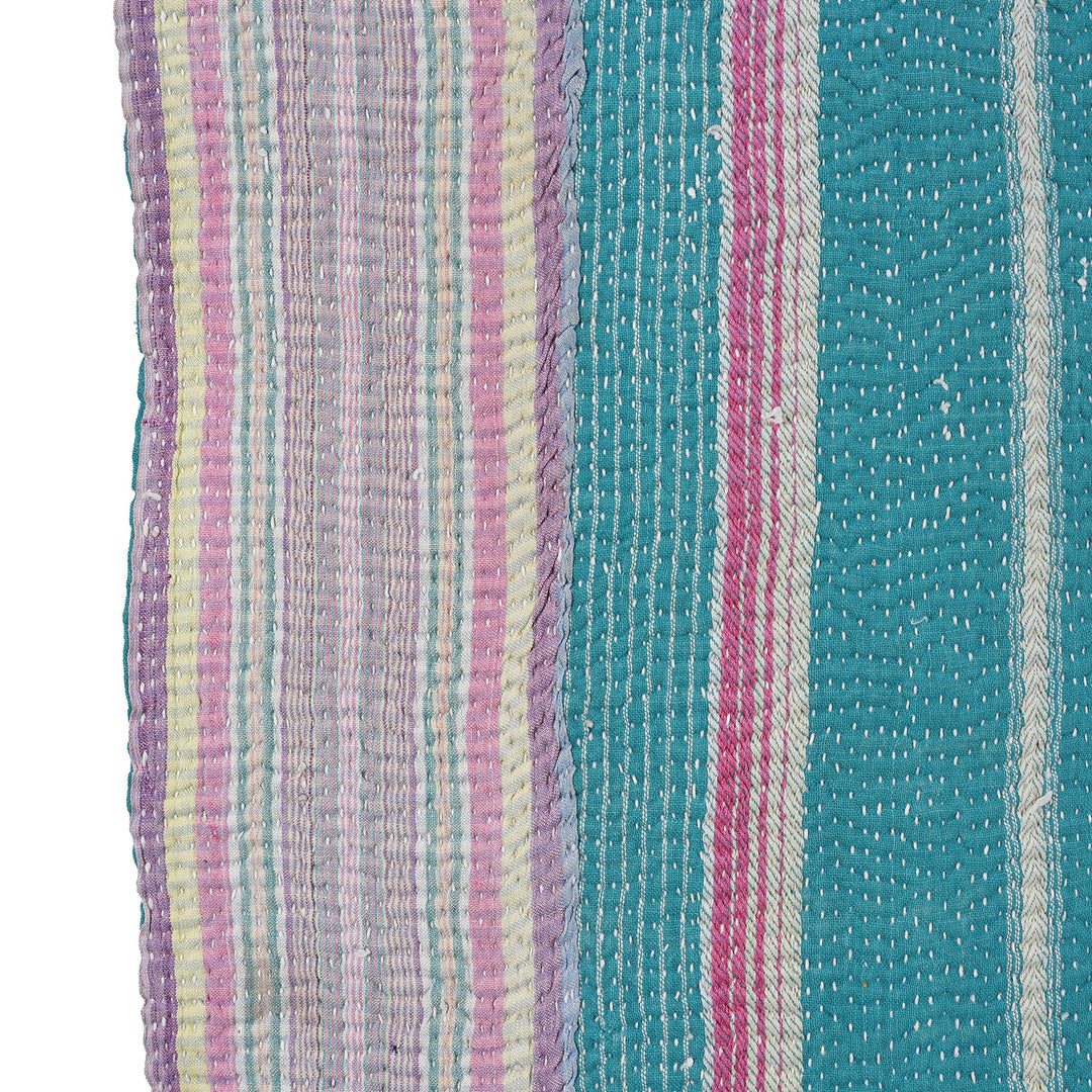 Detail From Vintage Bengali Kantha Throw | Indigo Antiques