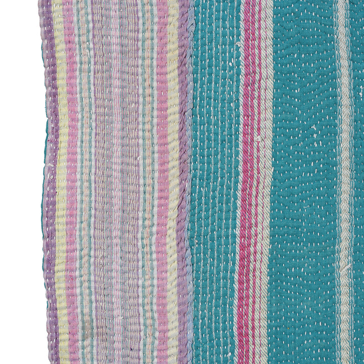 Detail From Vintage Bengali Kantha Throw | Indigo Antiques