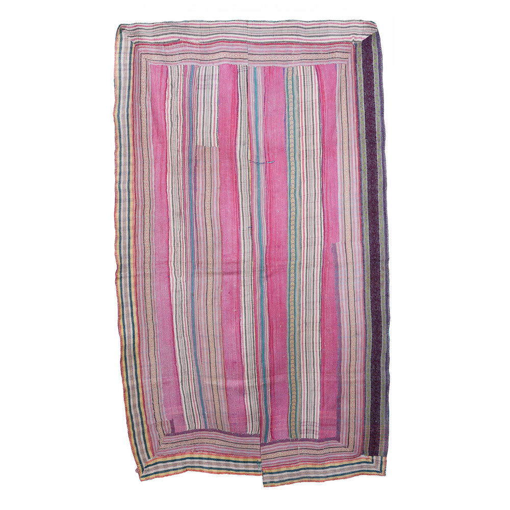 Back of Vintage Bengali Kantha Throw | Indigo Antiques