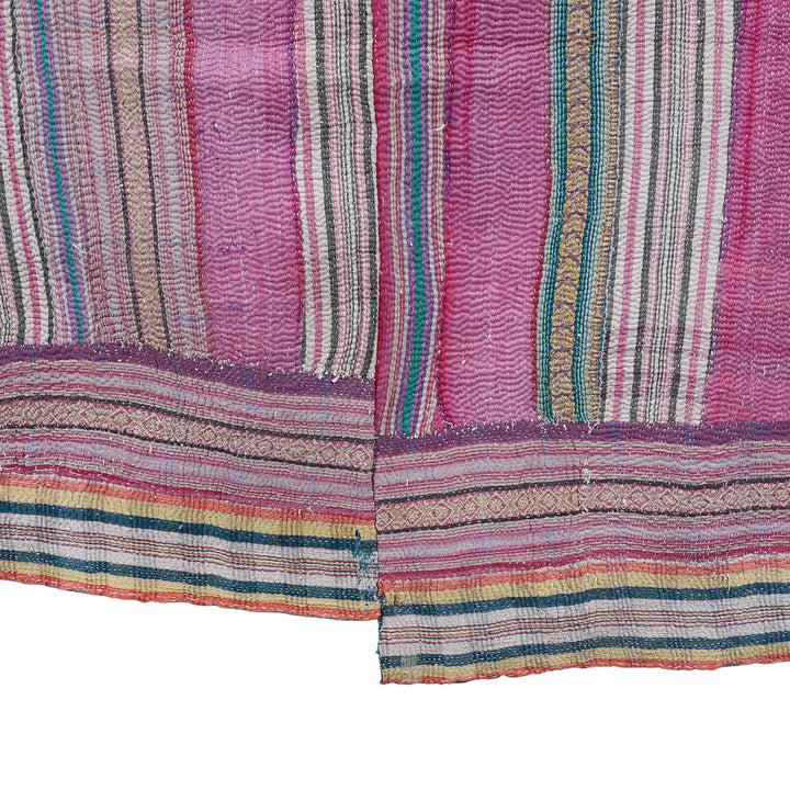 Detail From Vintage Bengali Kantha Throw | Indigo Antiques