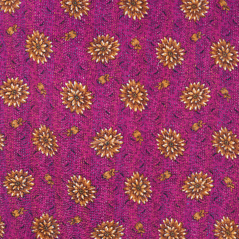Detail From Vintage Bengali Kantha Throw | Indigo Antiques