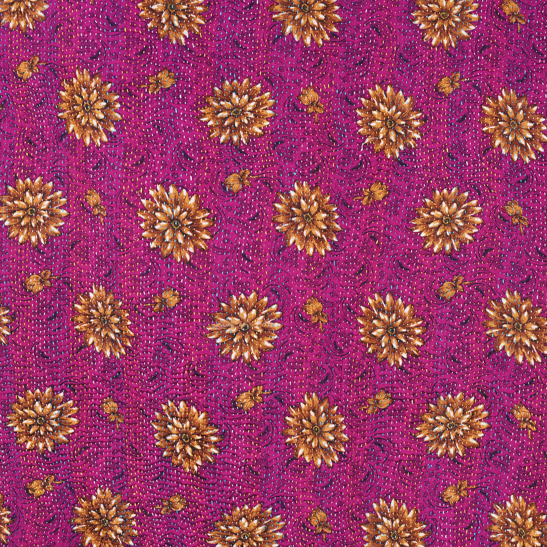 Detail From Vintage Bengali Kantha Throw | Indigo Antiques