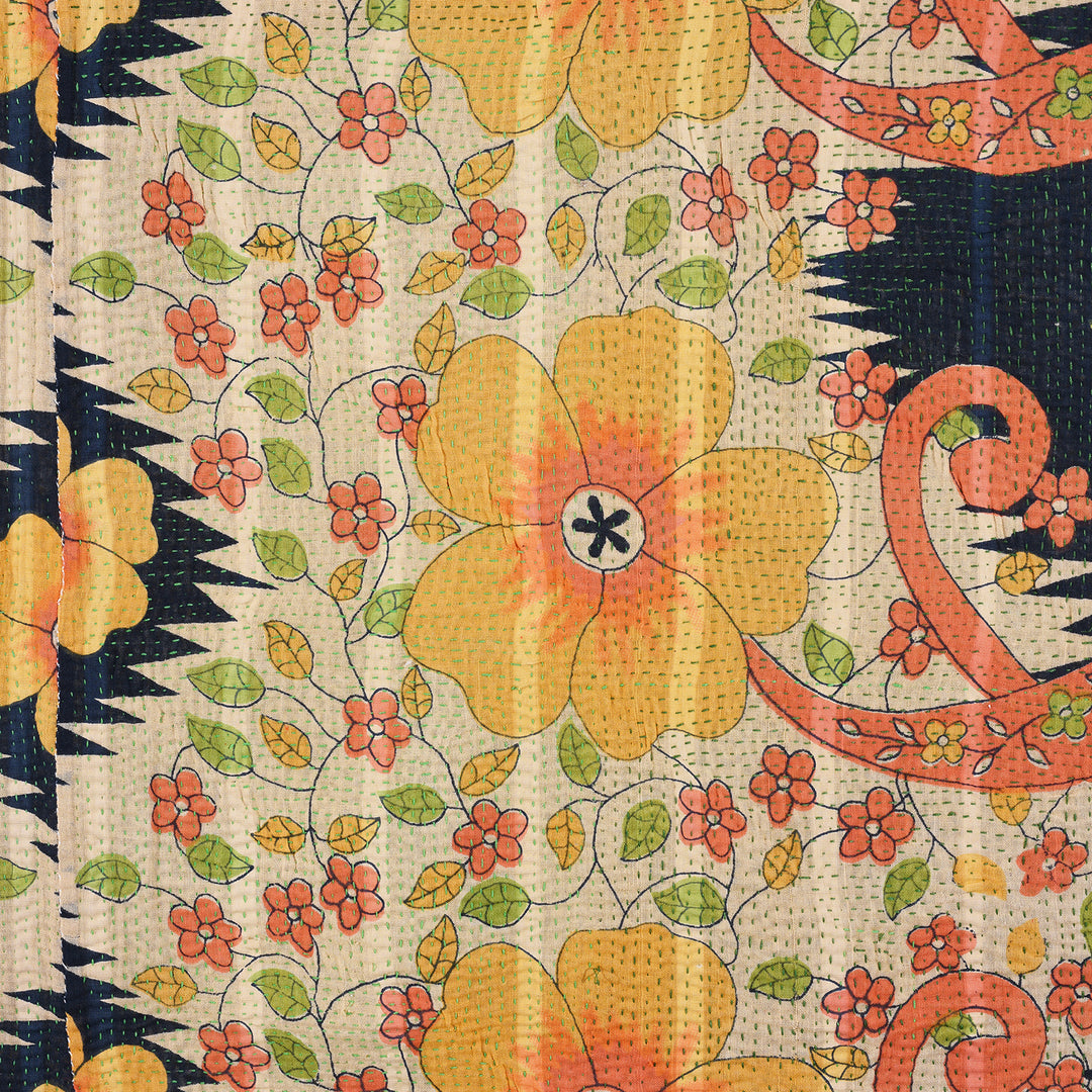 Vintage Double Sided Kantha Throw | Indigo Antiques