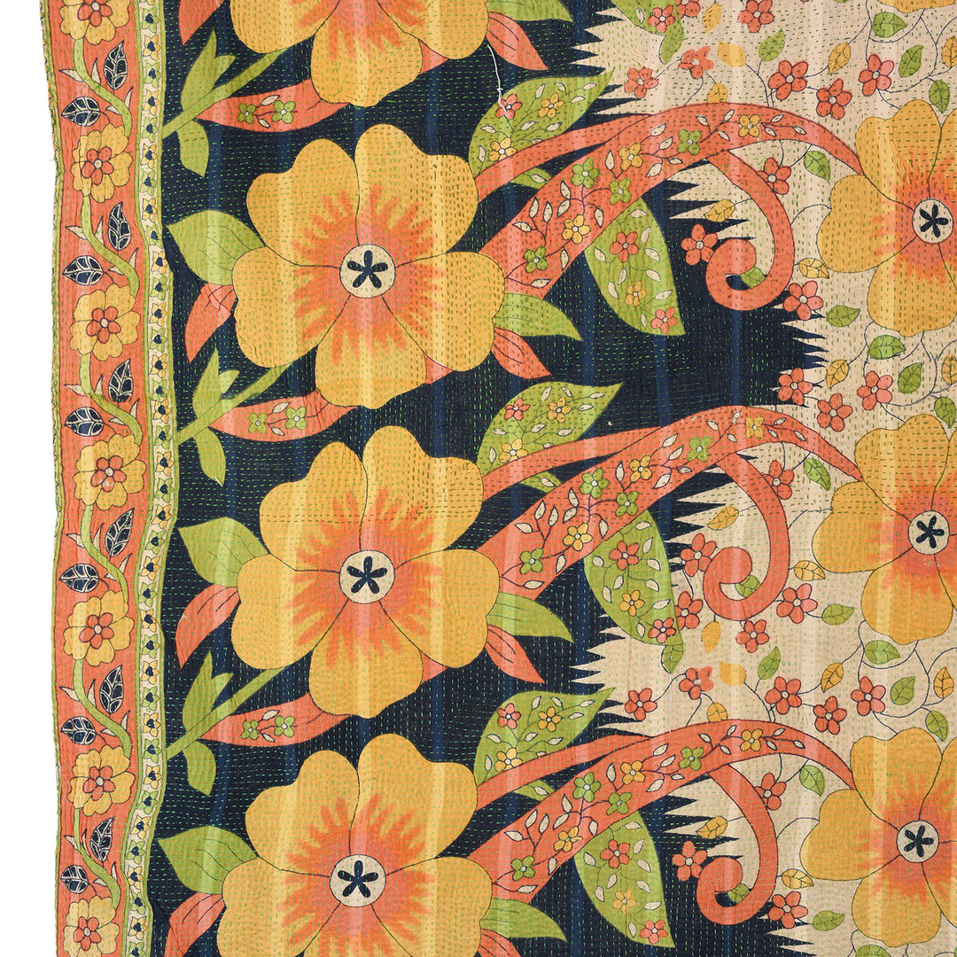 Vintage Double Sided Kantha Throw | Indigo Antiques