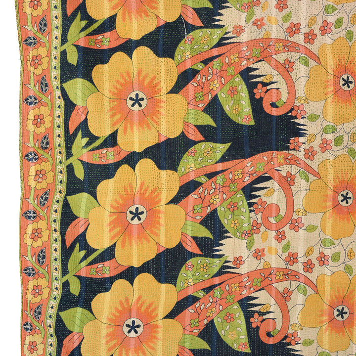 Vintage Double Sided Kantha Throw | Indigo Antiques