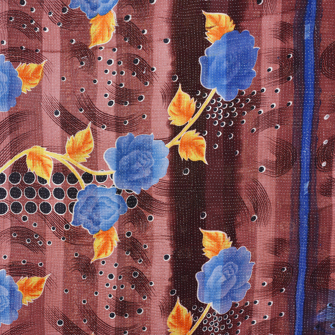 Detail From Vintage Bengali Kantha Throw | Indigo Antiques