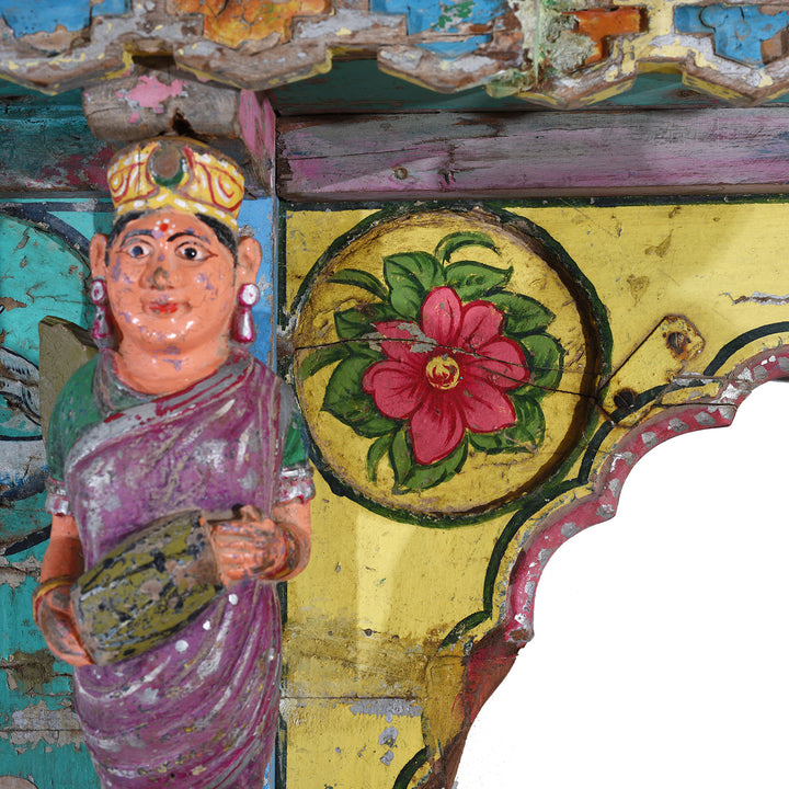 Floral Detail From Antique Indian Painted Archway | Indigo Antiques
