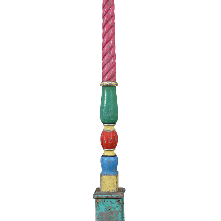 Column Detail From Antique Indian Painted Archway | Indigo Antiques