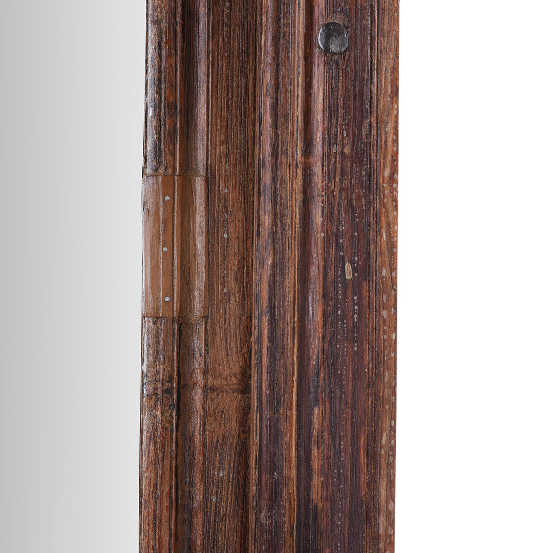 Frame And Repair Detail From Antique Indian Teak Mirror | Indigo Antiques