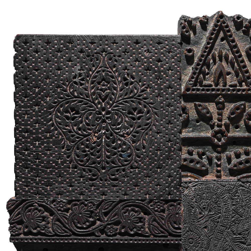 Detail From Option 1 Old Textile Printing Blocks - On a Stand | INDIGO ANTIQUES