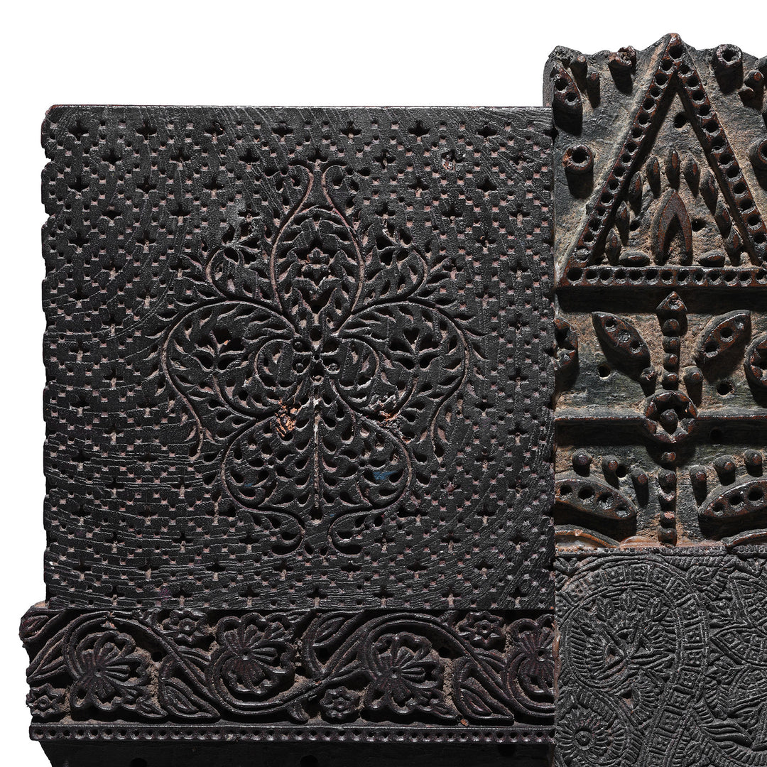 Detail From Option 1 Old Textile Printing Blocks - On a Stand | INDIGO ANTIQUES