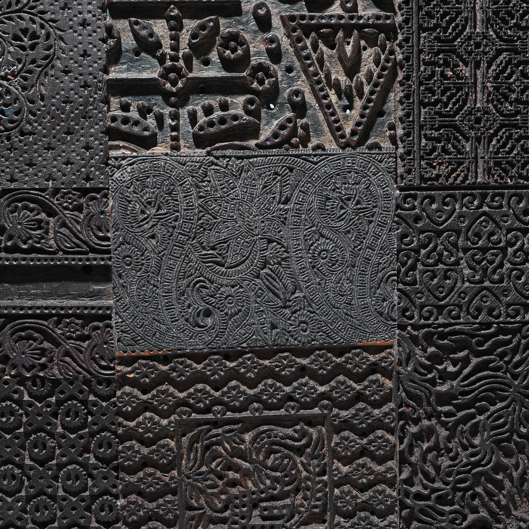 Detail From Option 1 Old Textile Printing Blocks - On a Stand | INDIGO ANTIQUES