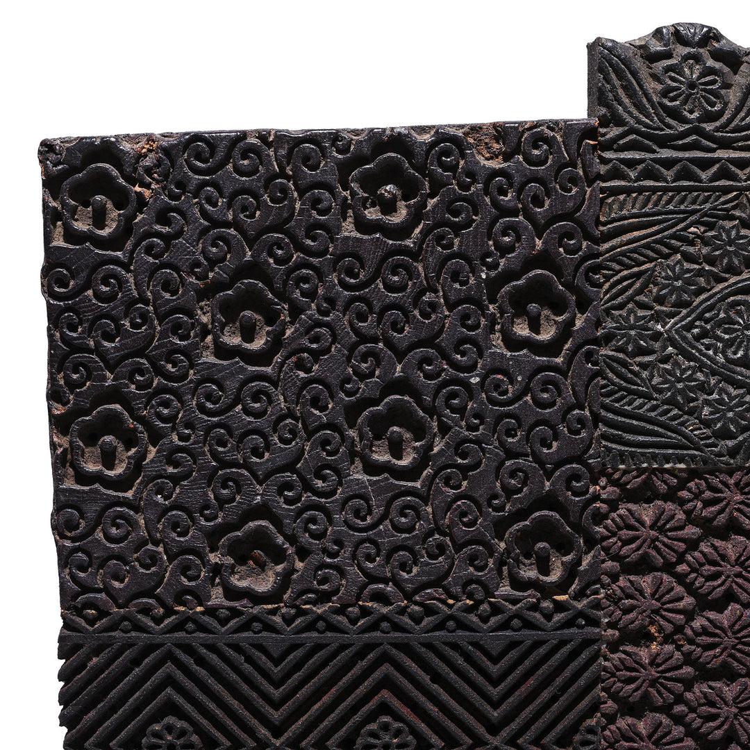 Detail From Option 2 Old Textile Printing Blocks - On a Stand | INDIGO ANTIQUES