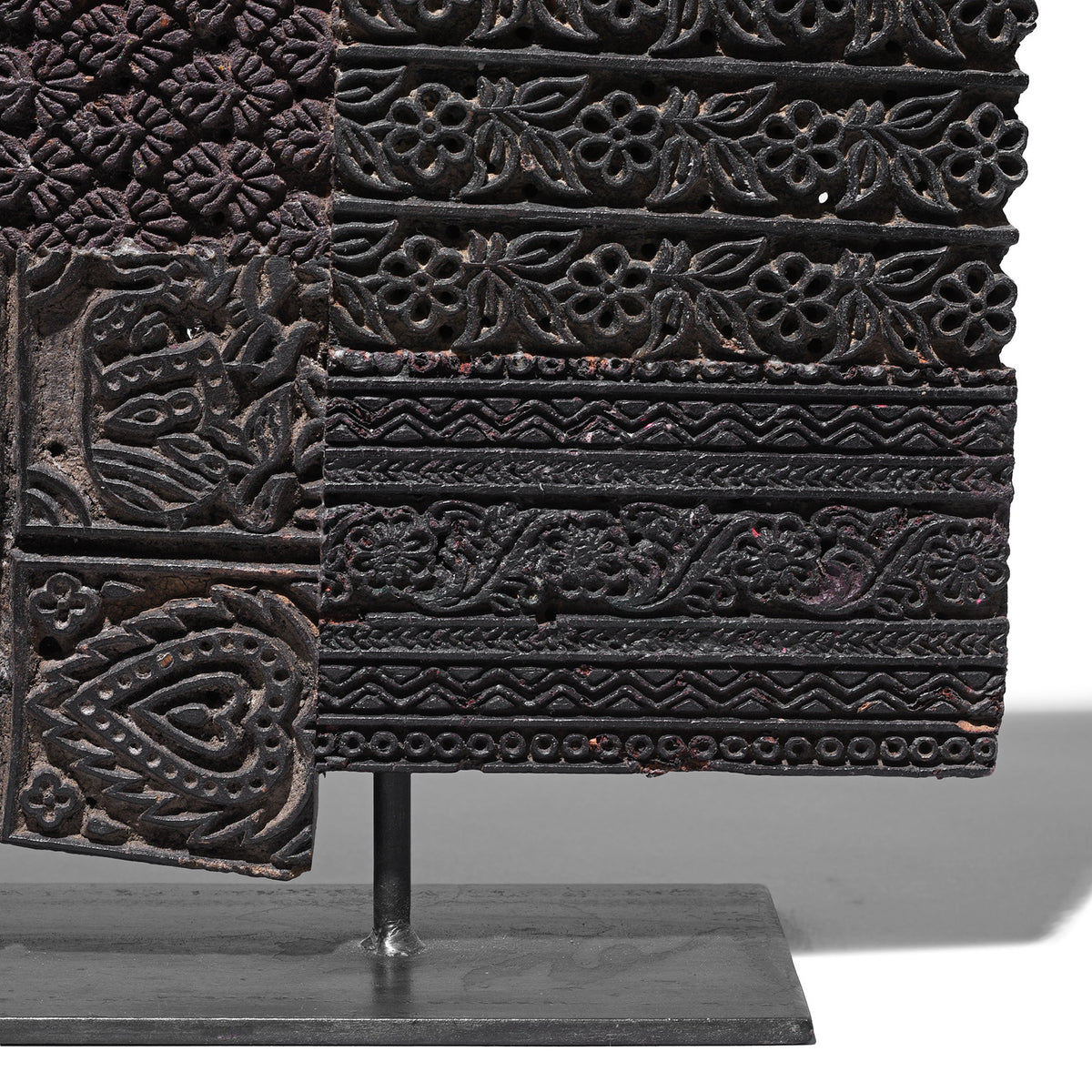 Detail From Option 2 Old Textile Printing Blocks - On a Stand | INDIGO ANTIQUES