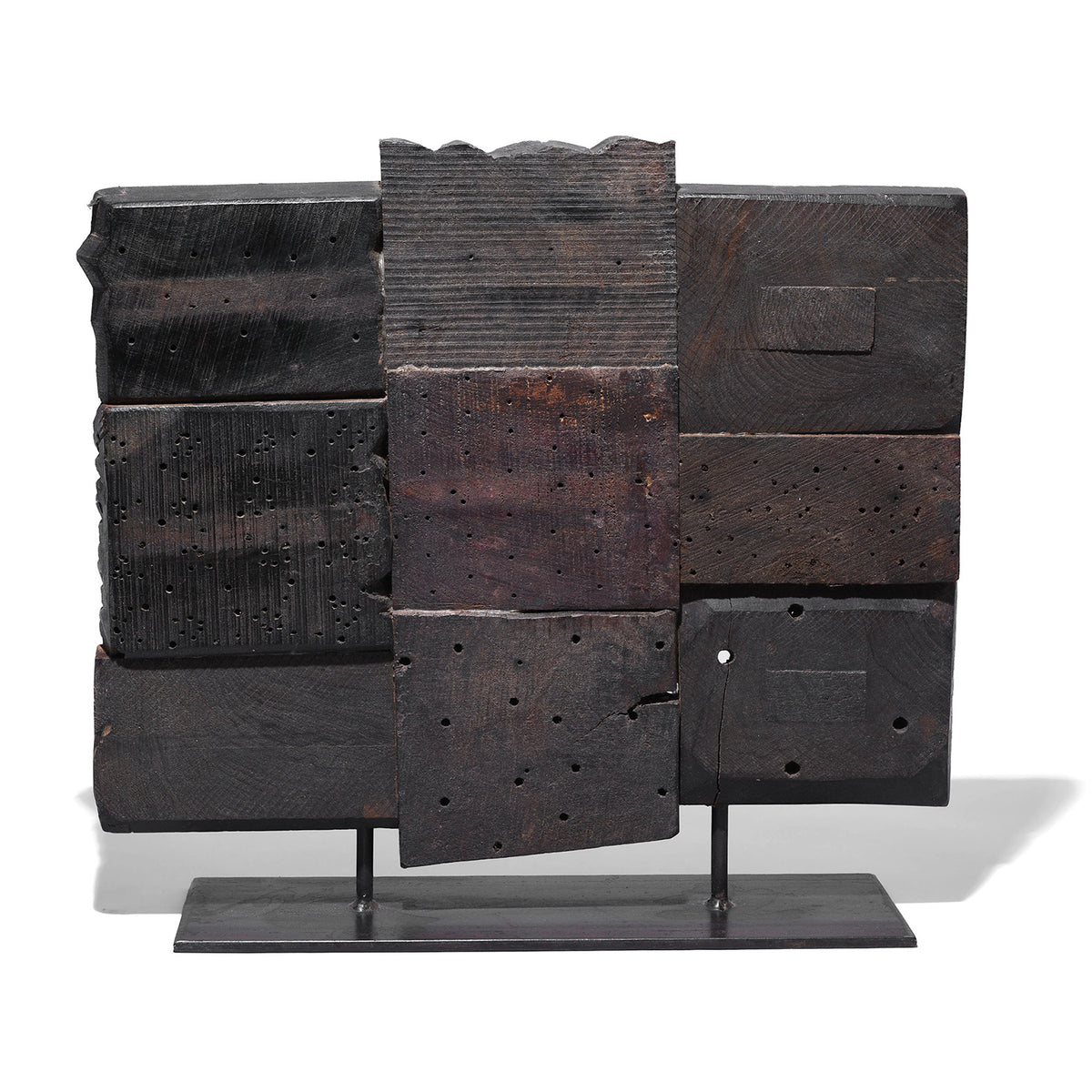 Back Of Option 2 Old Textile Printing Blocks - On a Stand | INDIGO ANTIQUES