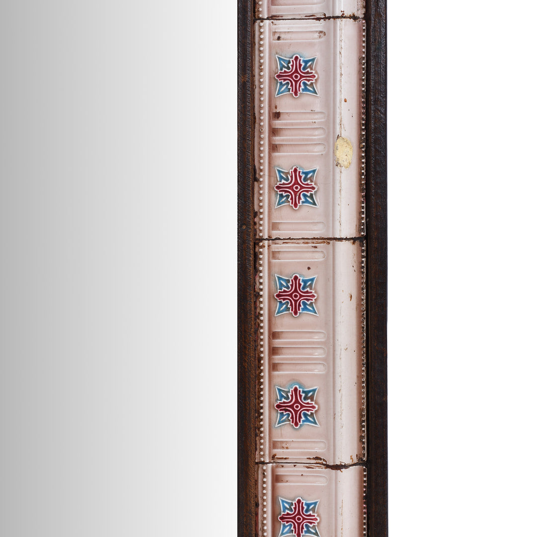 Frame Detail From Indian Pink Peranakan Ceramic Tile Mirror | Indigo Antiques