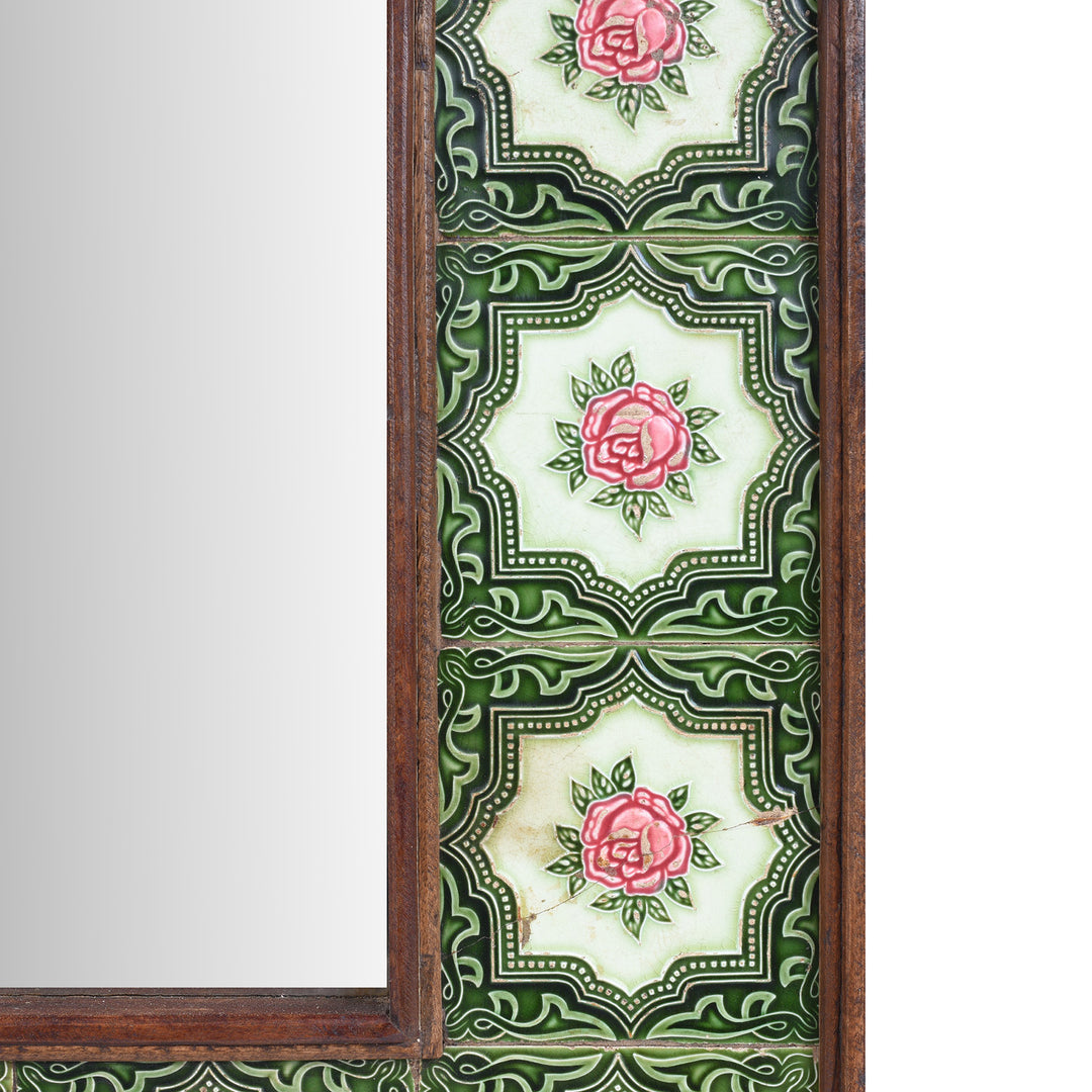 Tile Detail From Peranakan Ceramic Tile Mirror from India | Indigo Antiques