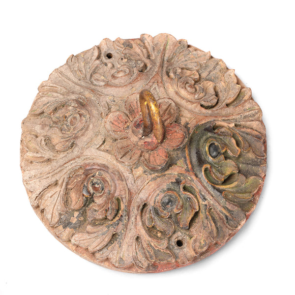 Painted Ceiling Rose From Bikaner - 19th Century