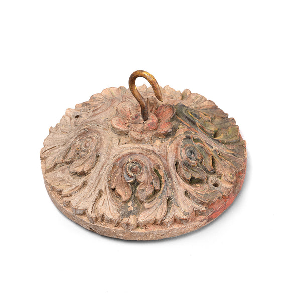 Painted Ceiling Rose From Bikaner - 19th Century