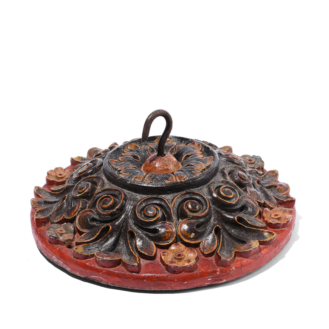 Antique Painted Ceiling Rose From Bikaner - 19th Century | Indigo Antiques