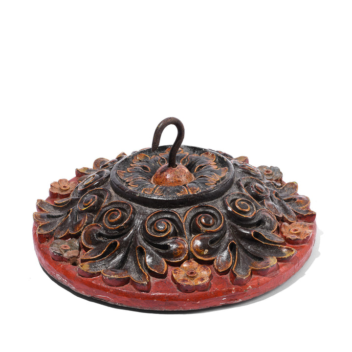 Antique Painted Ceiling Rose From Bikaner - 19th Century | Indigo Antiques
