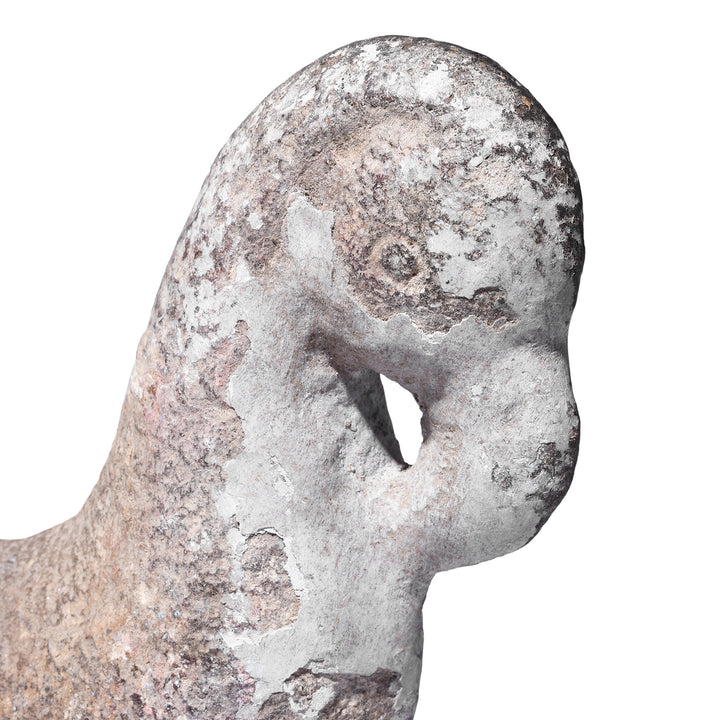 Head Detail From Antique Indian Stone Peacock Turban Hanger | Indigo Antiques