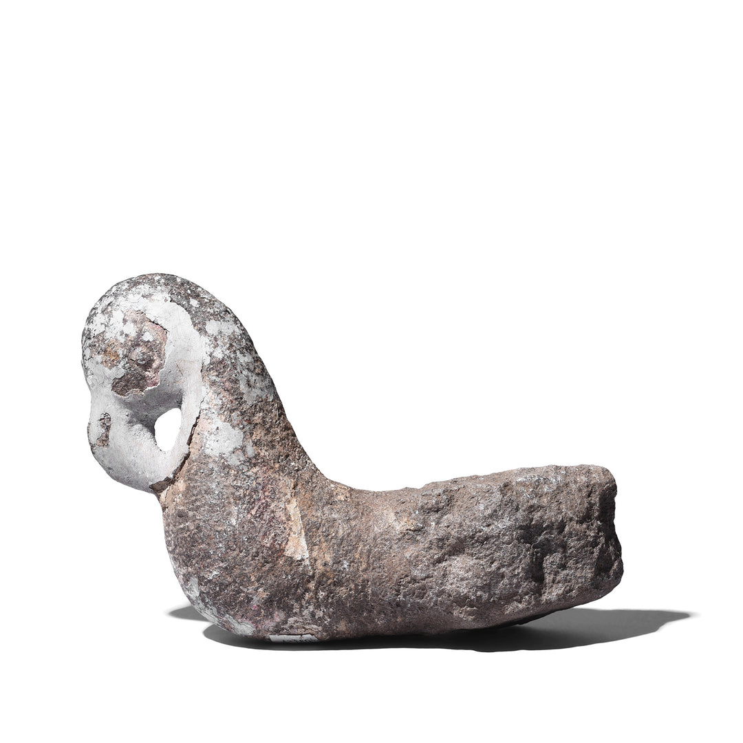 Back Of Antique Indian Stone Peacock Turban Hanger | Indigo Antiques