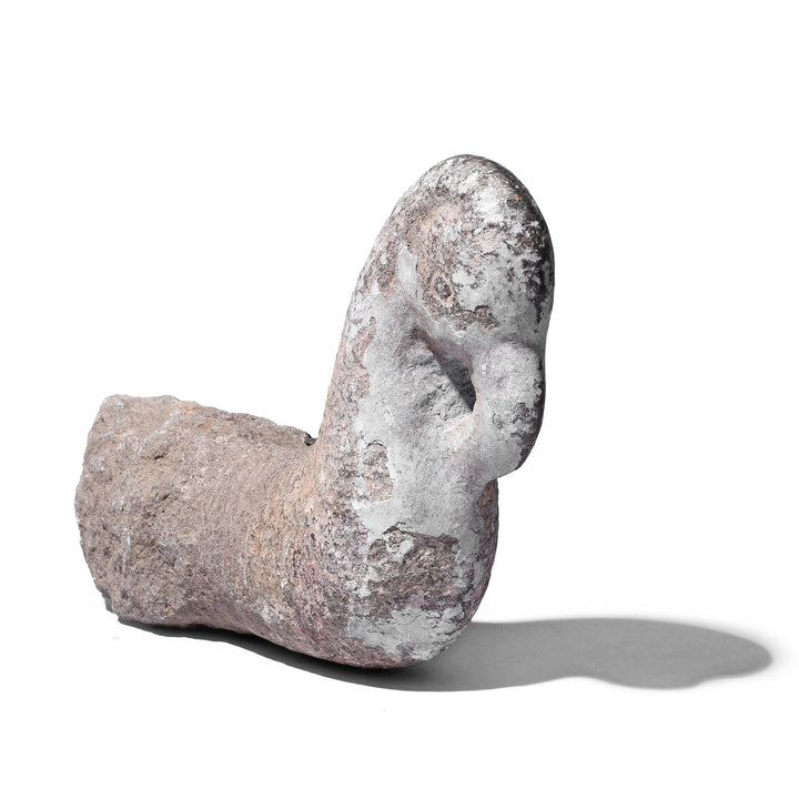 Angled View Of Antique Indian Stone Peacock Turban Hanger | Indigo Antiques