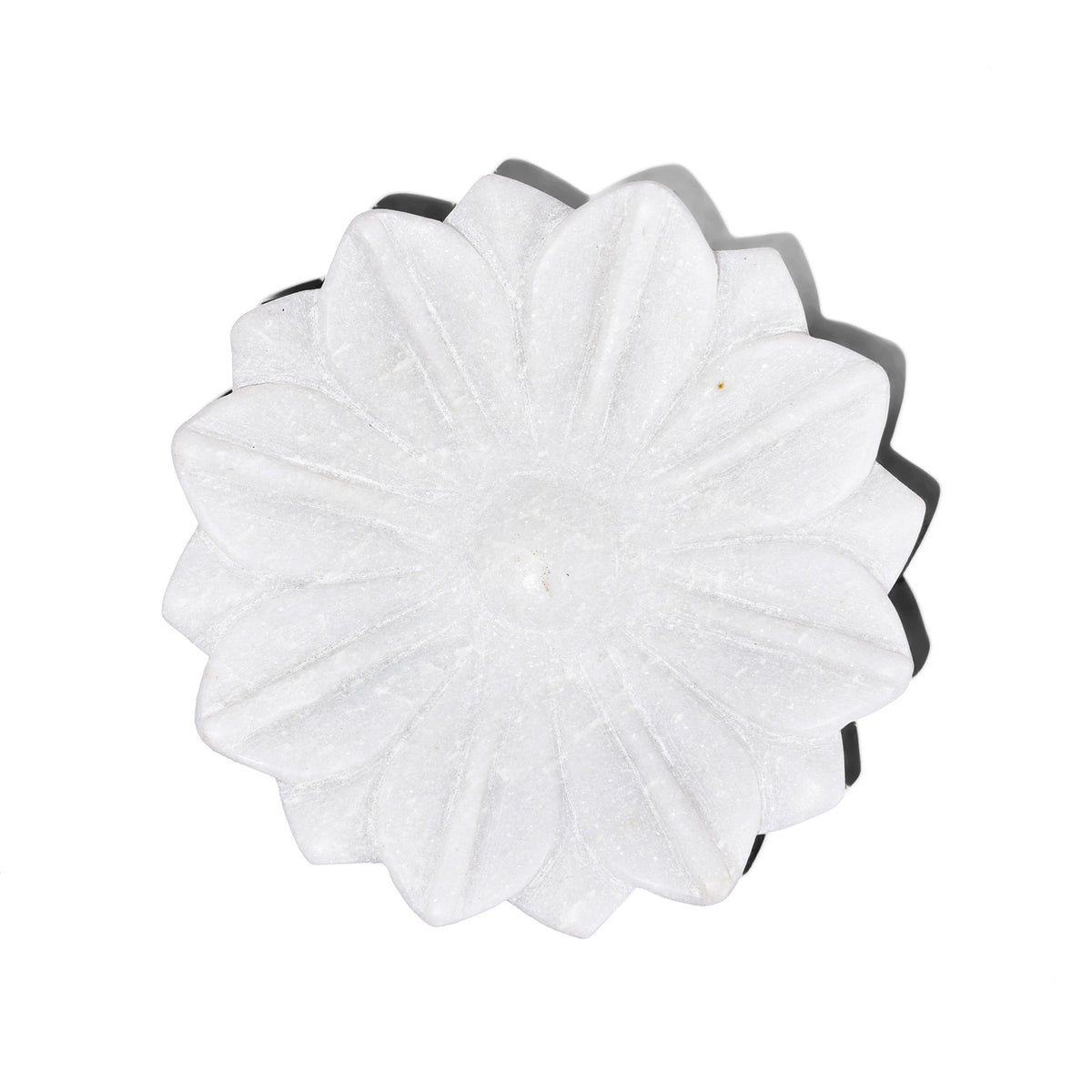 Mughal Style Lotus Hand Carved Marble Dish | Indigo Antiques