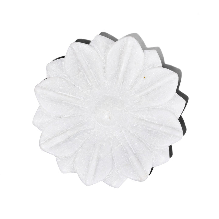 Mughal Style Lotus Hand Carved Marble Dish | Indigo Antiques