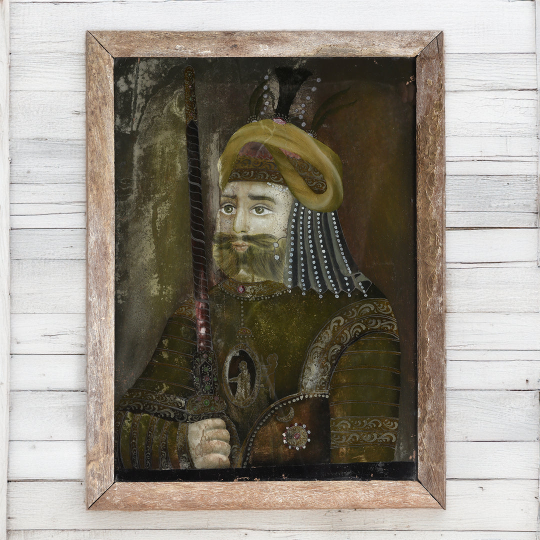 Old Reverse Glass Painting - Circa 1940's | Indigo Antiques