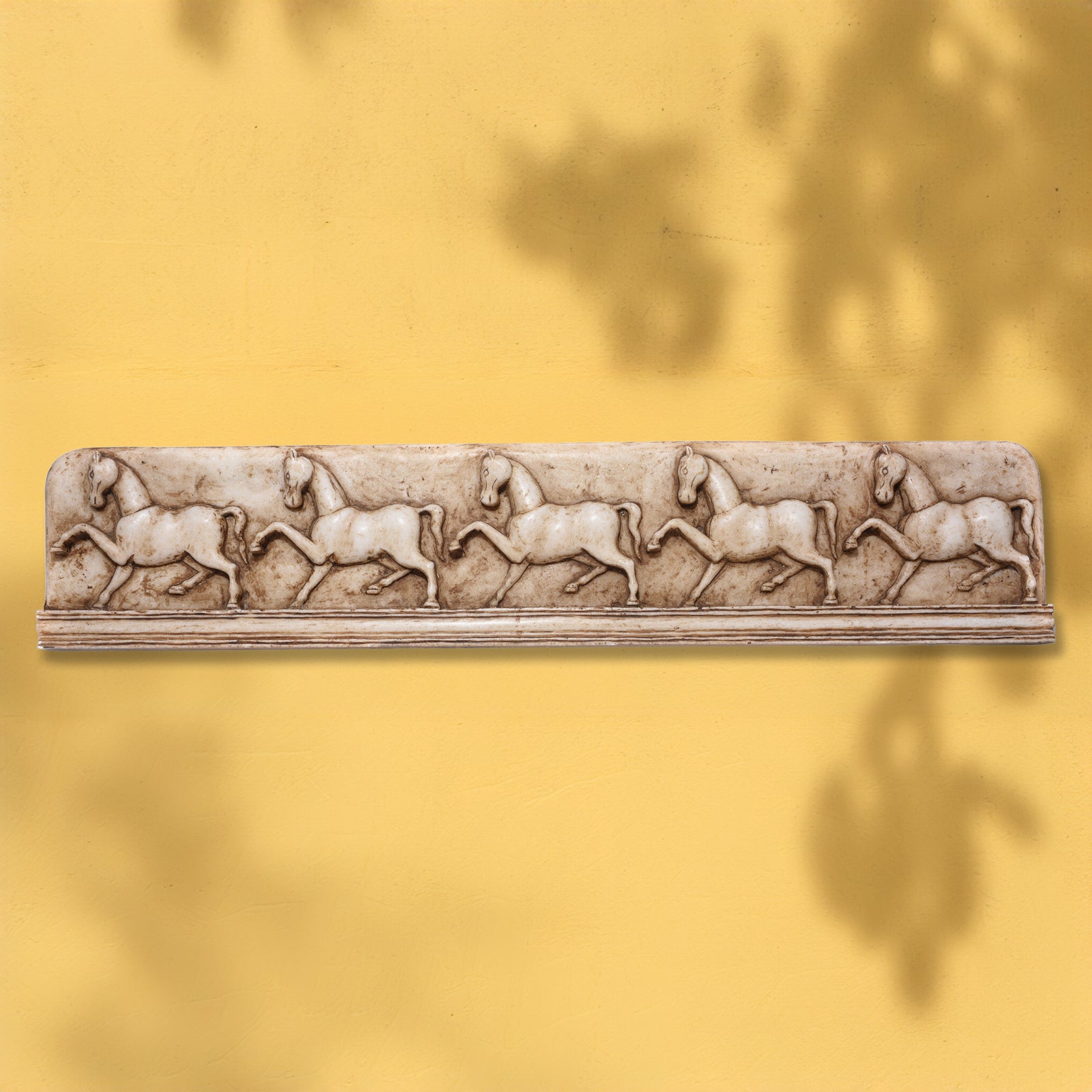 Hand Carved Marble Horse Panel - Mughal Style Hand Carved Marble Horse Panel - Mughal Style