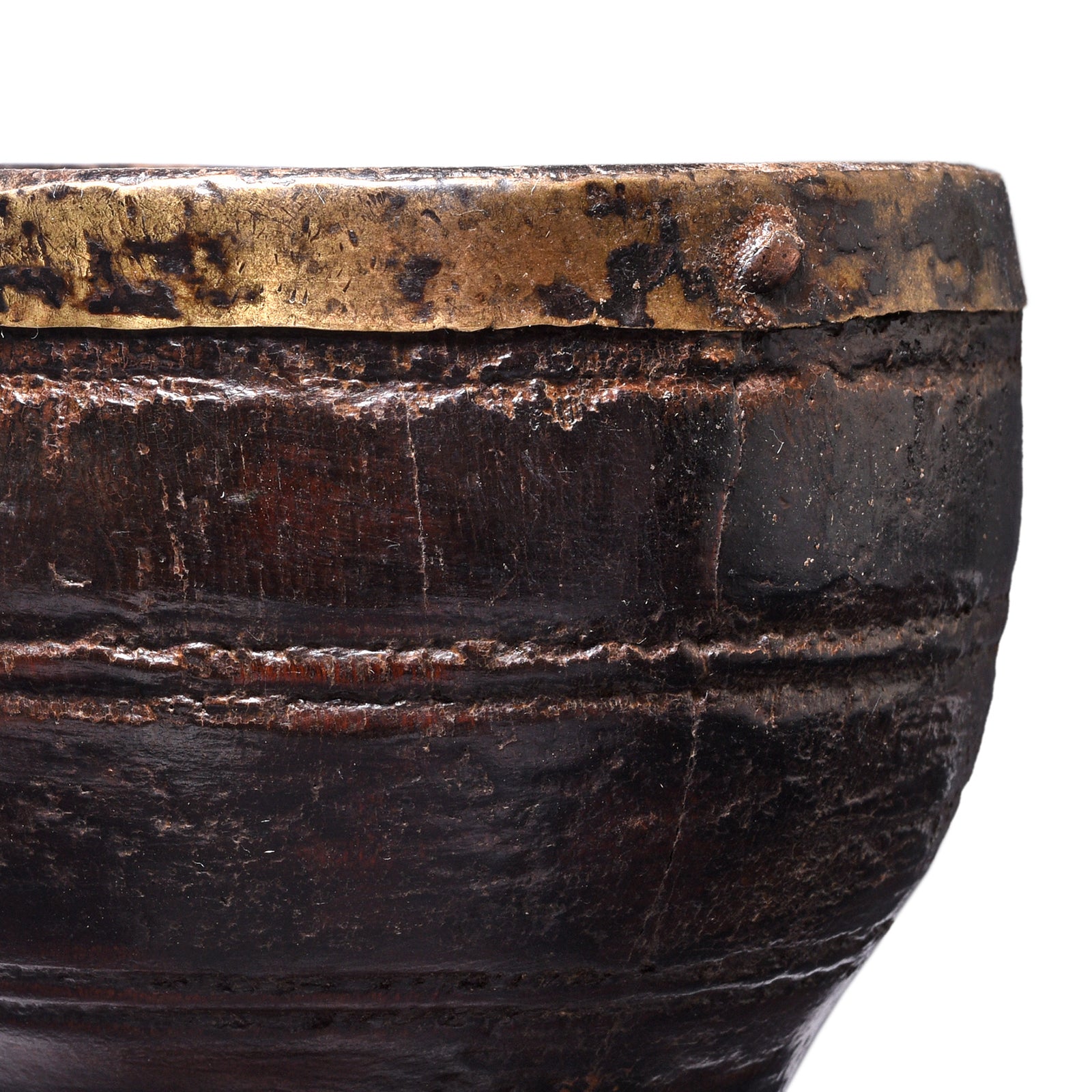 Antique Carved Teak Mortar From Kerala - 19th Century | Indigo Antiques