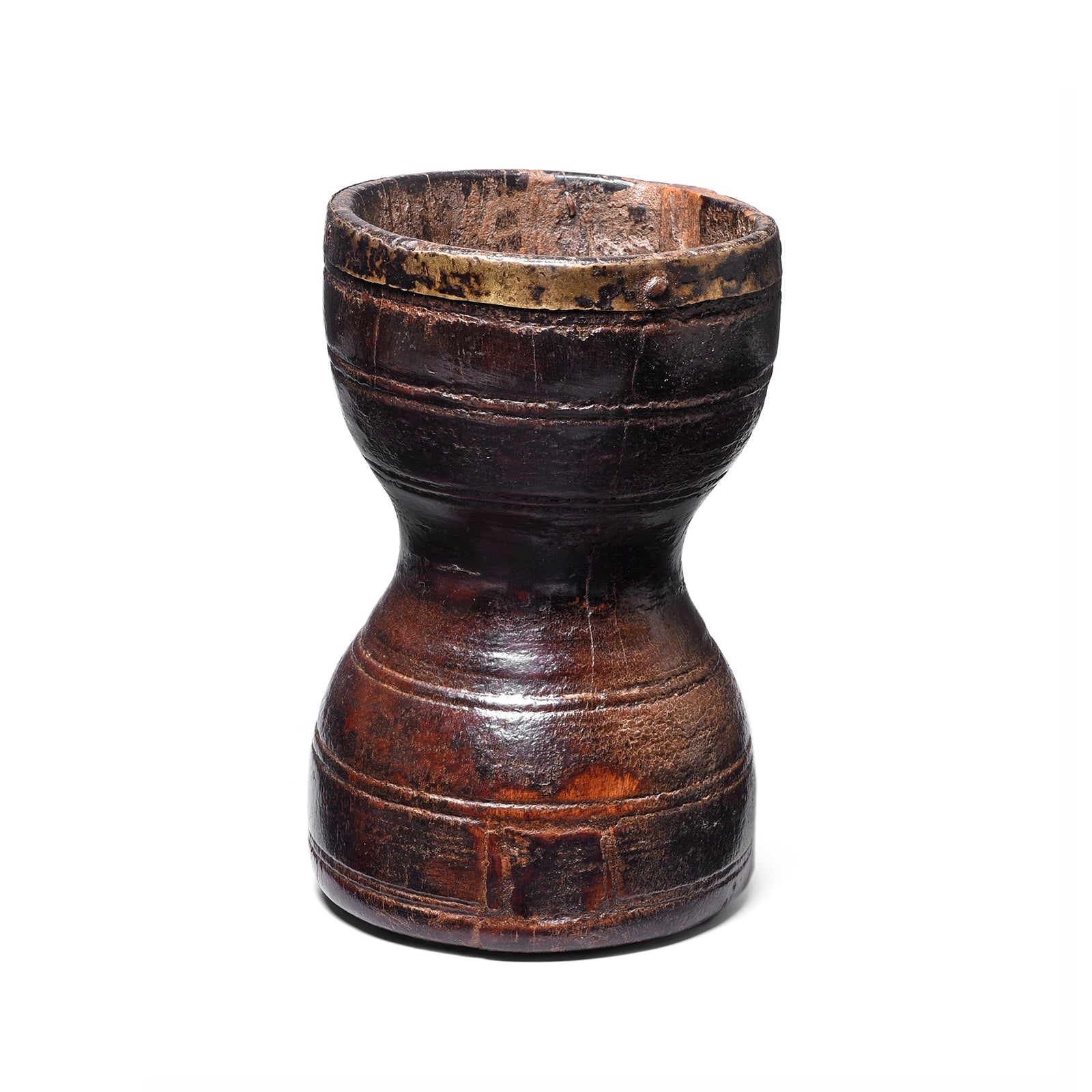 Antique Carved Teak Mortar From Kerala - 19th Century | Indigo Antiques
