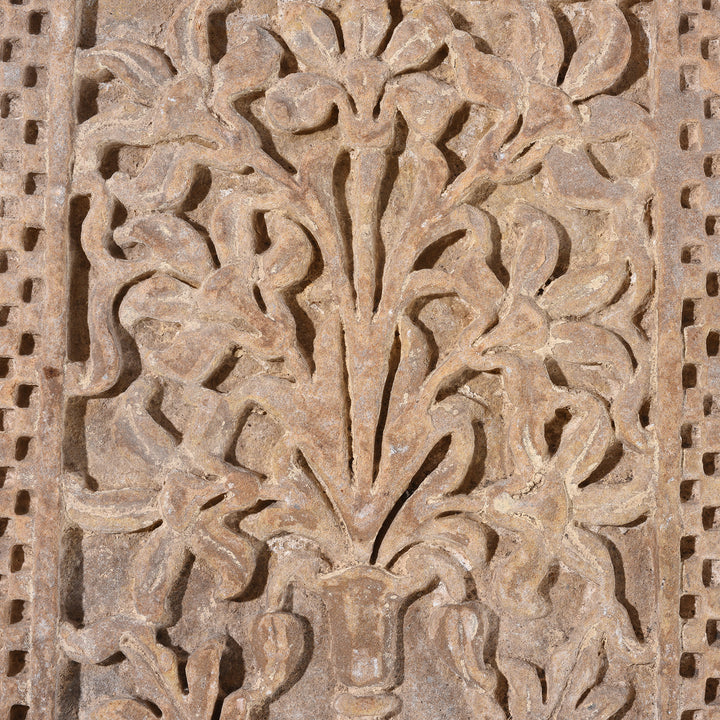 Carving Detail From Carved Mughal Stone Panel From Rajasthan | Indigo Antiques