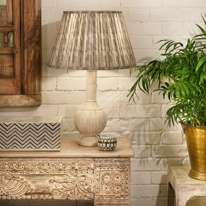 Tall Mughal Style Bone Inlaid Lamp Base | Indigo Antiques