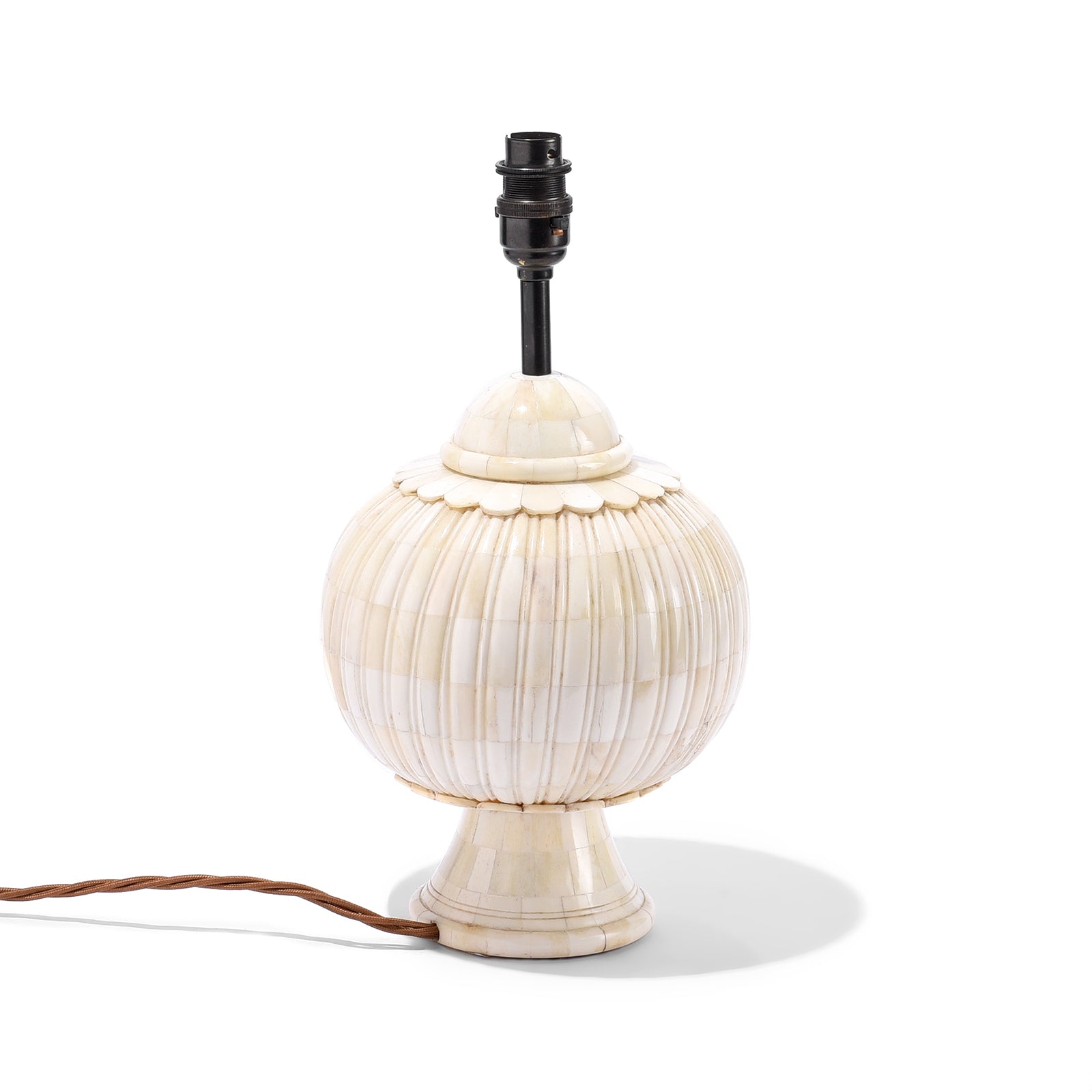 Mughal Style Bone Inlaid Lamp Base | Indigo Antiques