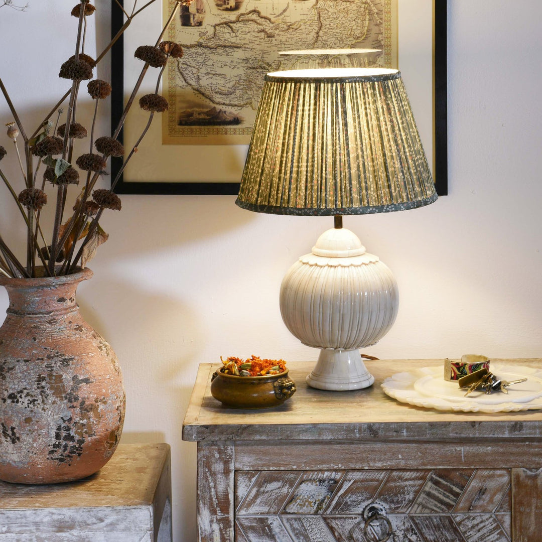 Mughal Style Bone Inlaid Lamp Base | Indigo Antiques