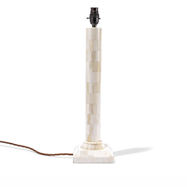 Tall Bone Inlay Pillar Table Lamp