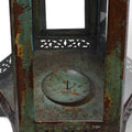 Indian Candle Lantern - Distressed Green Paint