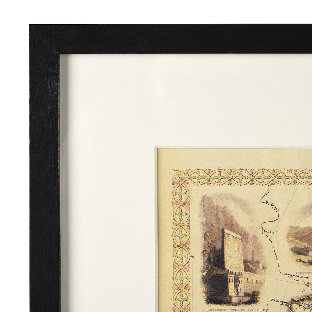 Frame Detail From Framed Map Print - Tibet, Mongolia & Mandchouria | Indigo Antiques 