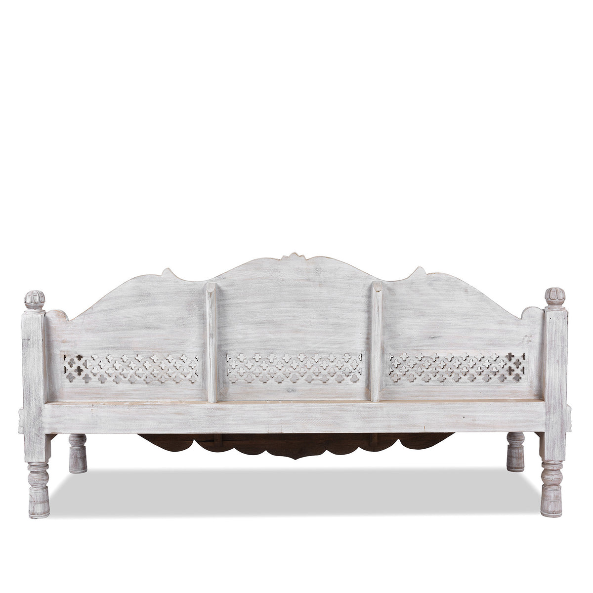 Back Of Carved And Limed Mango Wood Daybed | Indigo Antiques