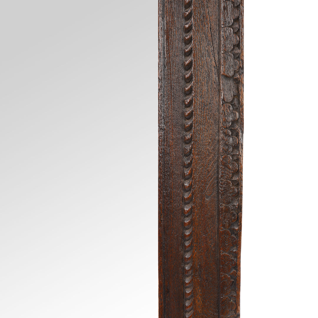Frame Detail From Antique Indian Carved Teak Window Mirror - 19th Century (94 x 120 cm) | Indigo Antiques