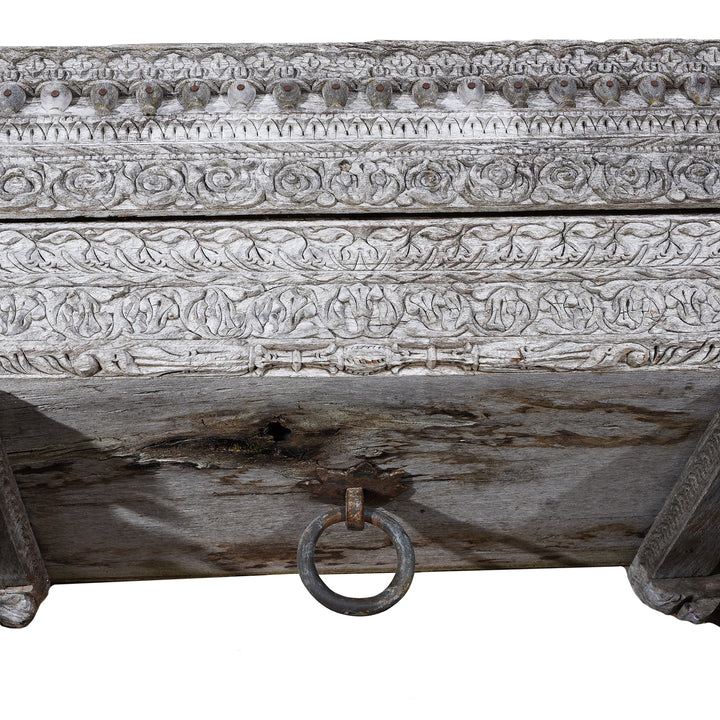 Carving Detail From Carved Rosewood Arch from Haryana | Indigo Aniques