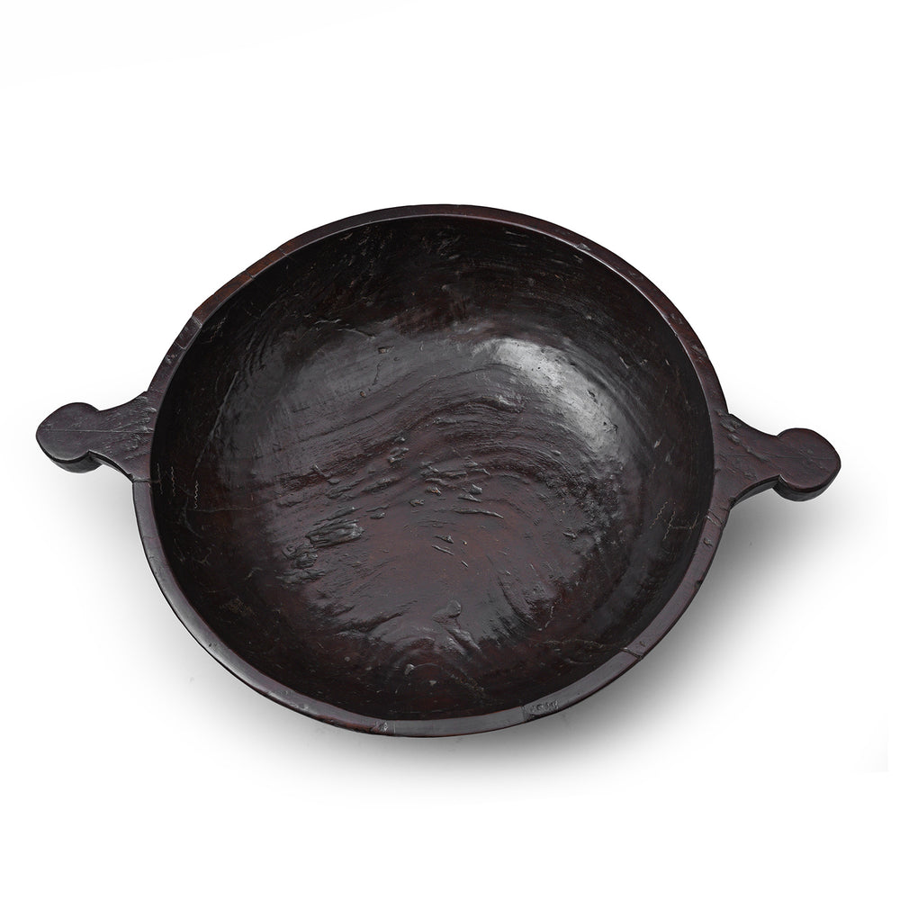 Interior Of Antique Jackfruit Dough Mixing Bowl From Kerala | Indigo Antiques