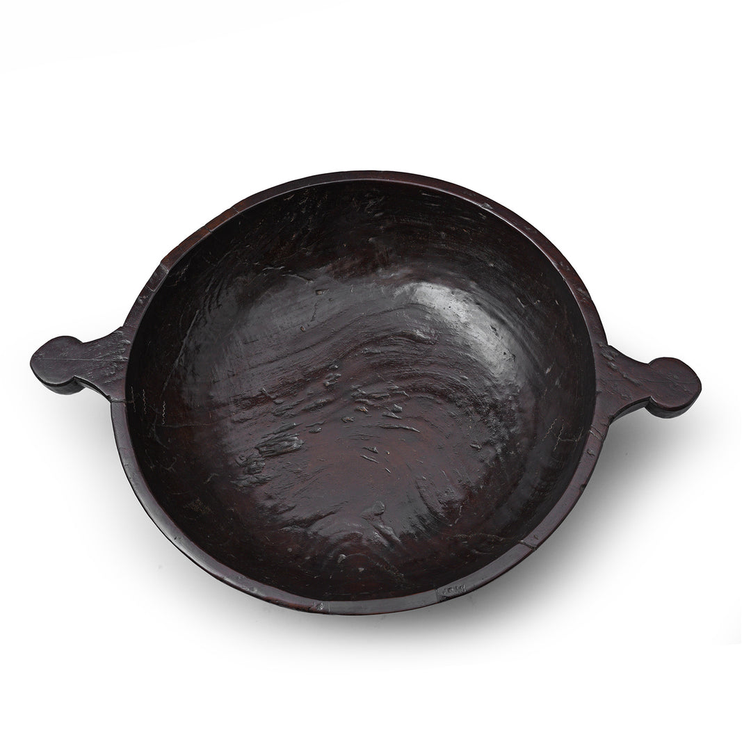 Interior Of Antique Jackfruit Dough Mixing Bowl From Kerala | Indigo Antiques
