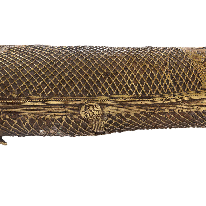 Body Detail From Vintage Dhokra Tribal Brass Tribal Horse - Ca 1960 | Indigo Antiques