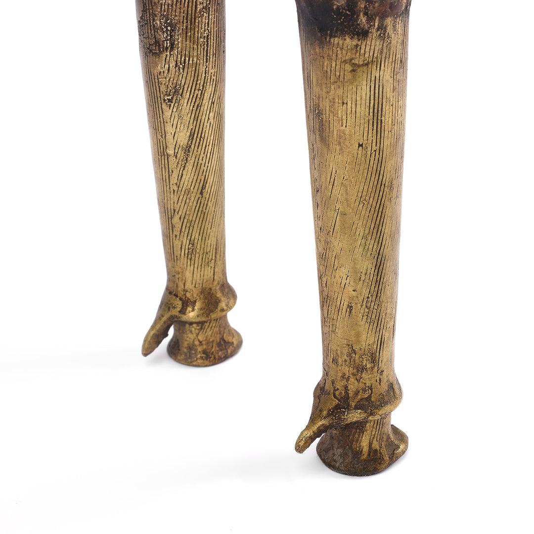 Feet Detail From Vintage Dhokra Tribal Brass Tribal Horse - Ca 1960 | Indigo Antiques